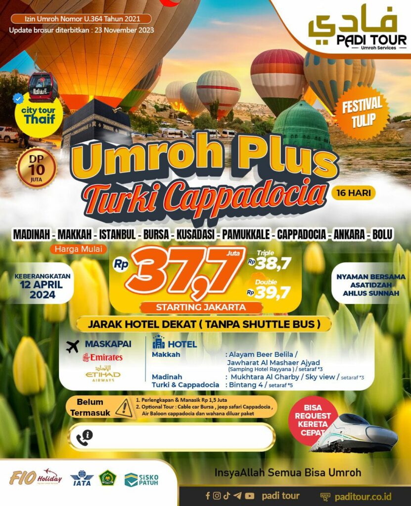 Umroh Plus Turki Cappadocia Padi Tour