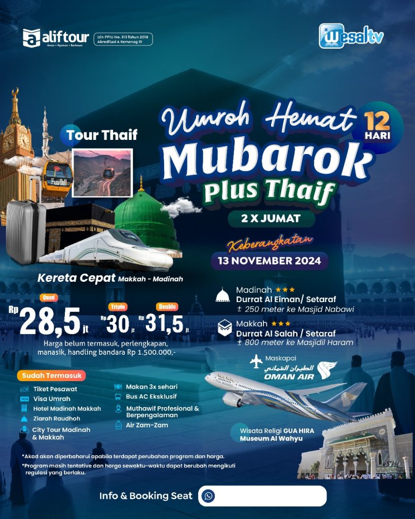 Umroh Hemat Mubarok Plus Thoif